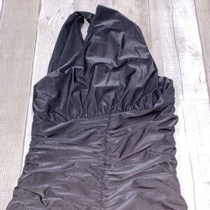 BCBG black bodycon ruched dress size 38